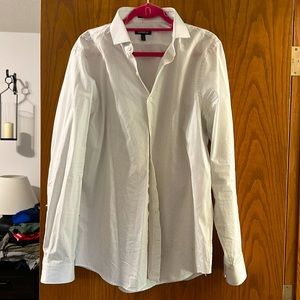 White Button Up with black polka dots